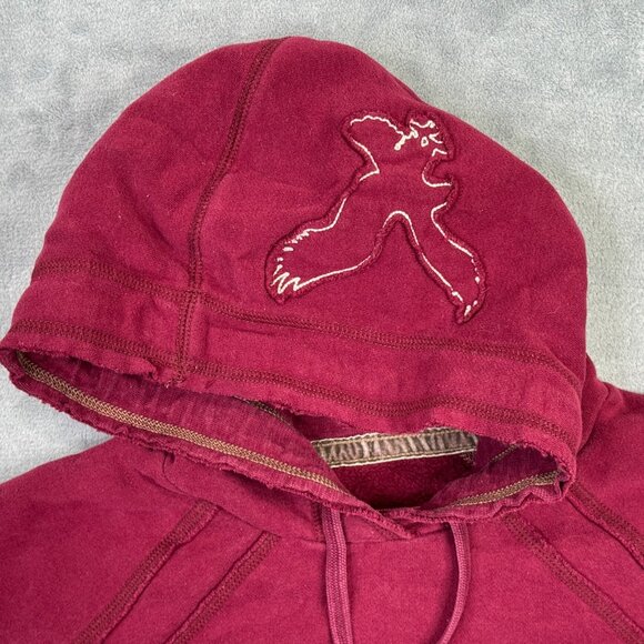 American Eagle Hoodie Womens Medium M Maroon Red Pullover Hooded Sweatshirt Y2K - Picture 7 of 12